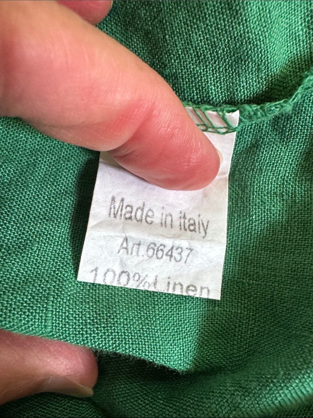 Lungo L'arno 100% Linen Tank Top Women’s Small Sleeveless Lace Trim Green Italy - Picture 7 of 8